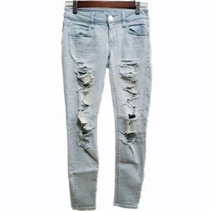AE Distressed Super Stretch Skinny Jean Sz 0 Short